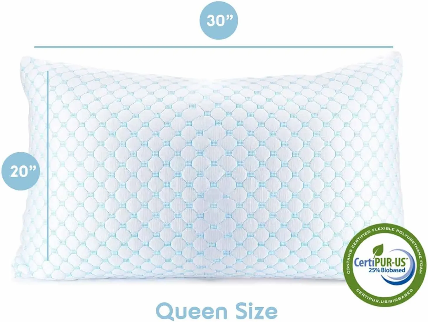 Nestl Cooling Pillow for Sleeping 2 Pack, Luxury Shredded Memory Foam Pillows Queen Size Set of 2, Adjustable Cold Gel Pillows for Hot Sleepers Supportive Cool Pillow for Side Back Stomach Sleepers