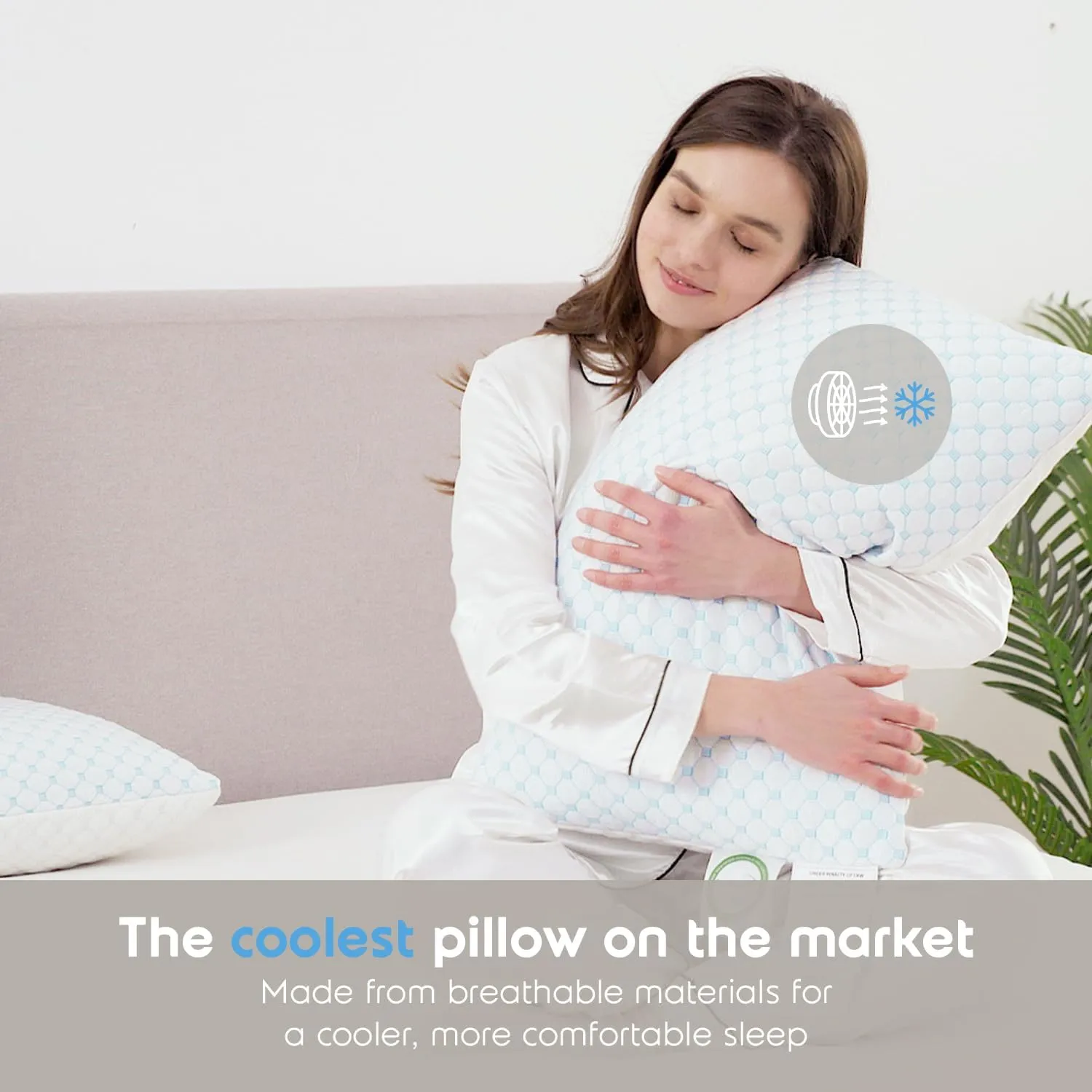 Nestl Cooling Pillow for Sleeping 2 Pack, Luxury Shredded Memory Foam Pillows Queen Size Set of 2, Adjustable Cold Gel Pillows for Hot Sleepers Supportive Cool Pillow for Side Back Stomach Sleepers