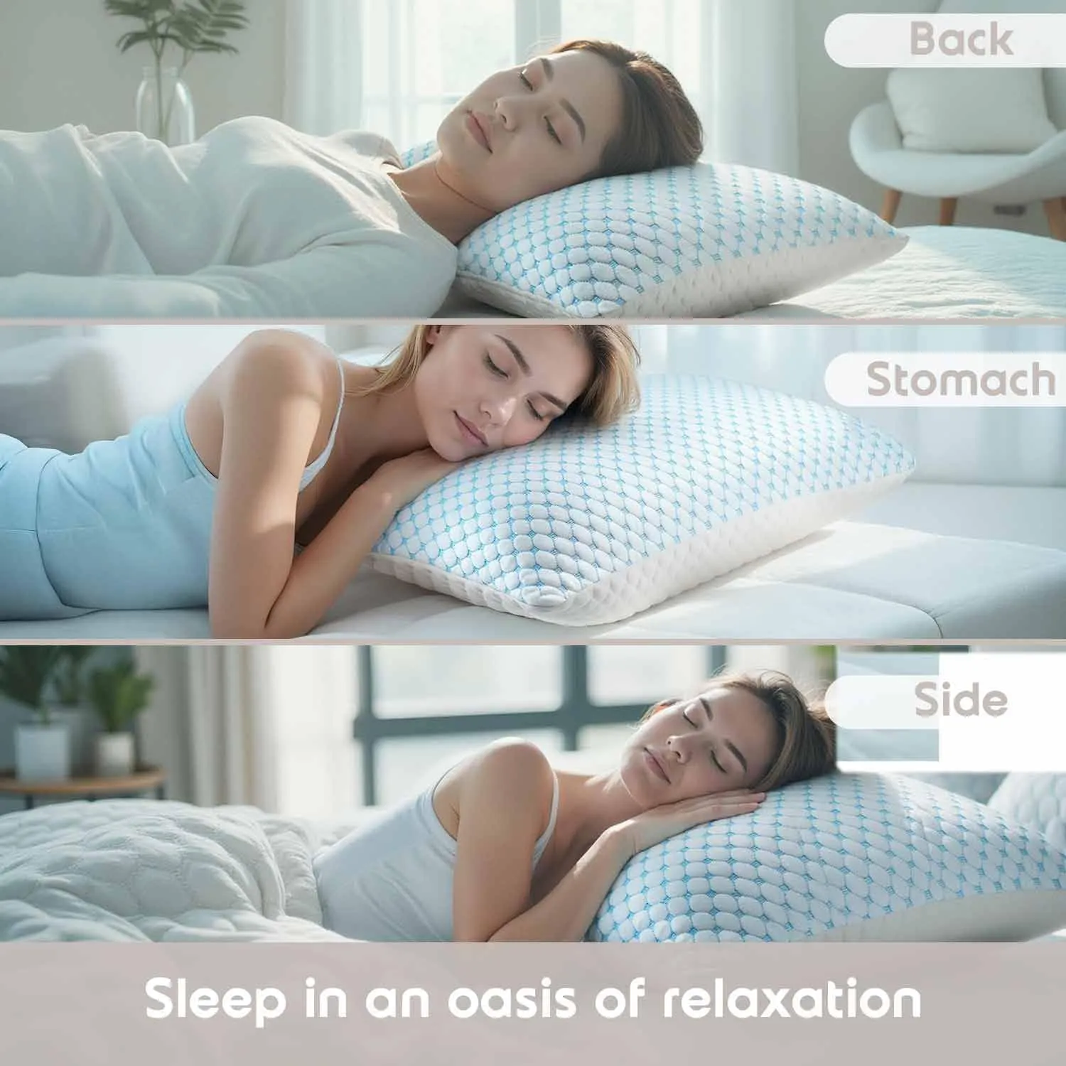 Nestl Cooling Pillow for Sleeping 2 Pack, Luxury Shredded Memory Foam Pillows Queen Size Set of 2, Adjustable Cold Gel Pillows for Hot Sleepers Supportive Cool Pillow for Side Back Stomach Sleepers