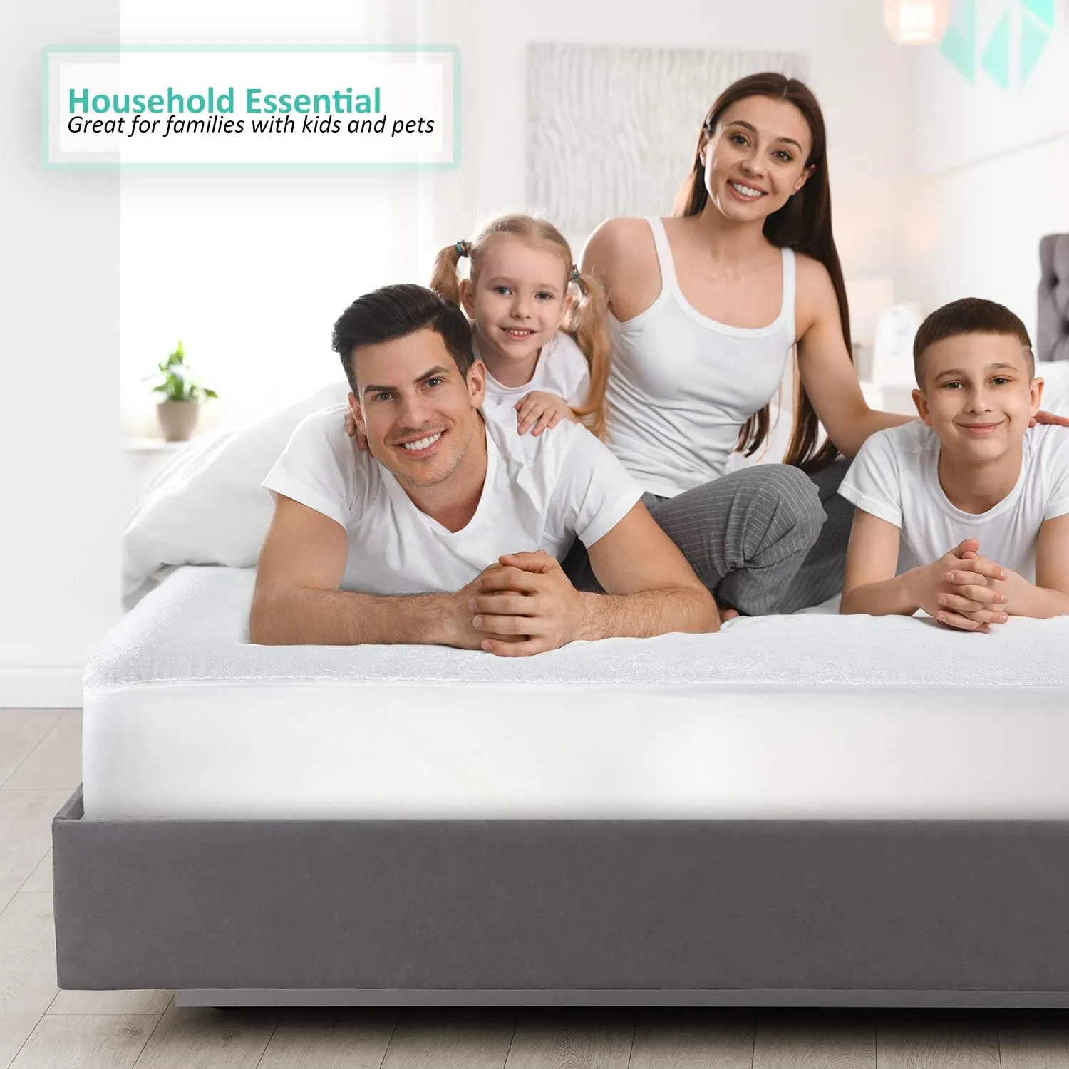 Nestl Premium Cotton Terry Mattress Protector – Soft and Waterproof Twin Deep Pocket Mattress Protector – Breathable Cover, Fits Up to 24 Inch