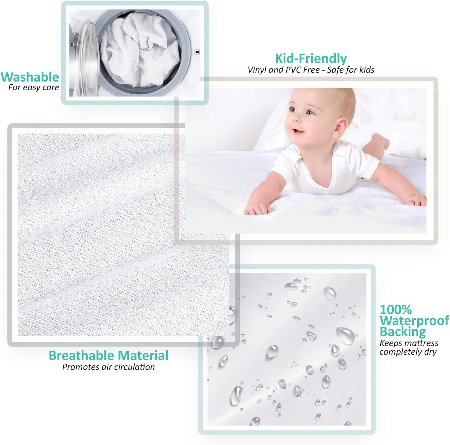 Nestl Premium Cotton Terry Mattress Protector – Soft and Waterproof Twin Deep Pocket Mattress Protector – Breathable Cover, Fits Up to 24 Inch