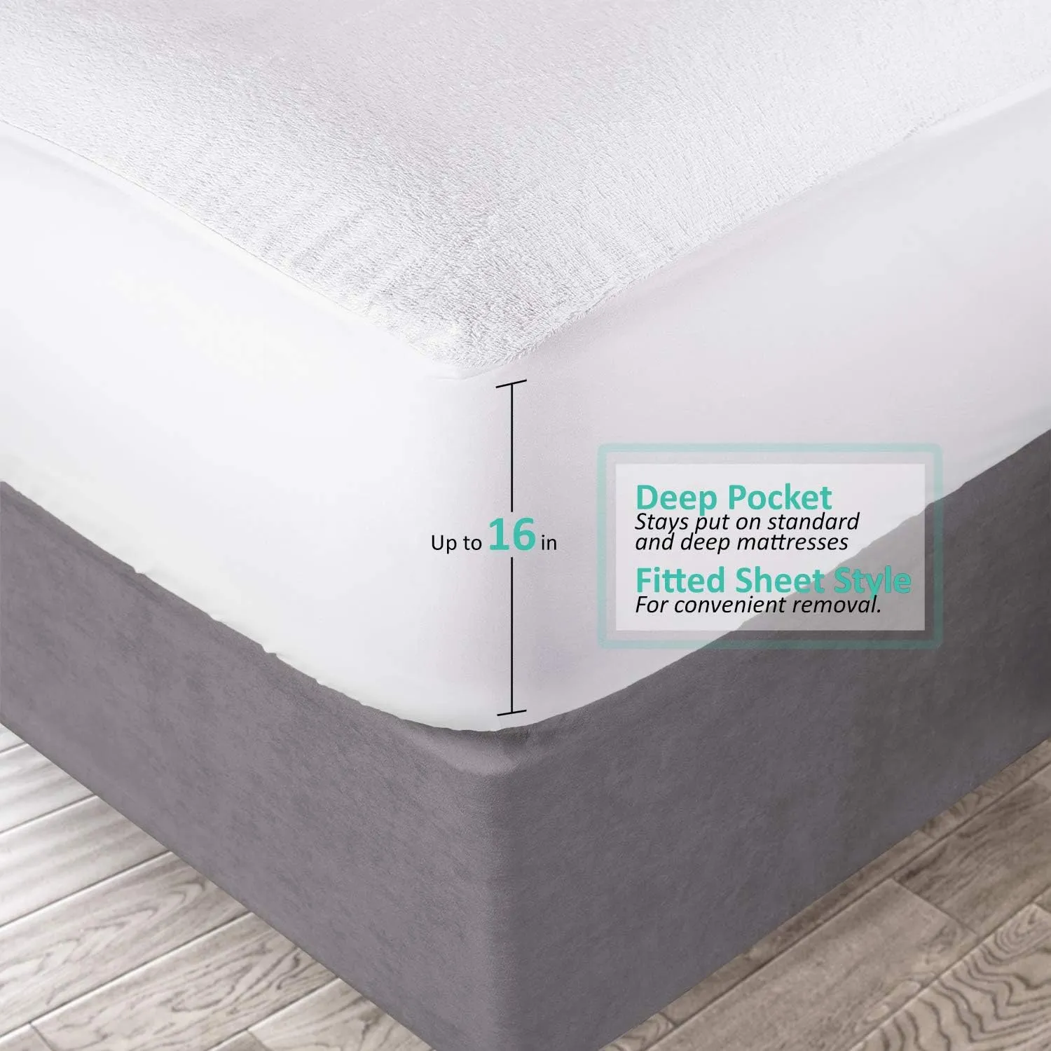 Nestl Premium Cotton Terry Mattress Protector – Soft and Waterproof Twin Deep Pocket Mattress Protector – Breathable Cover, Fits Up to 24 Inch