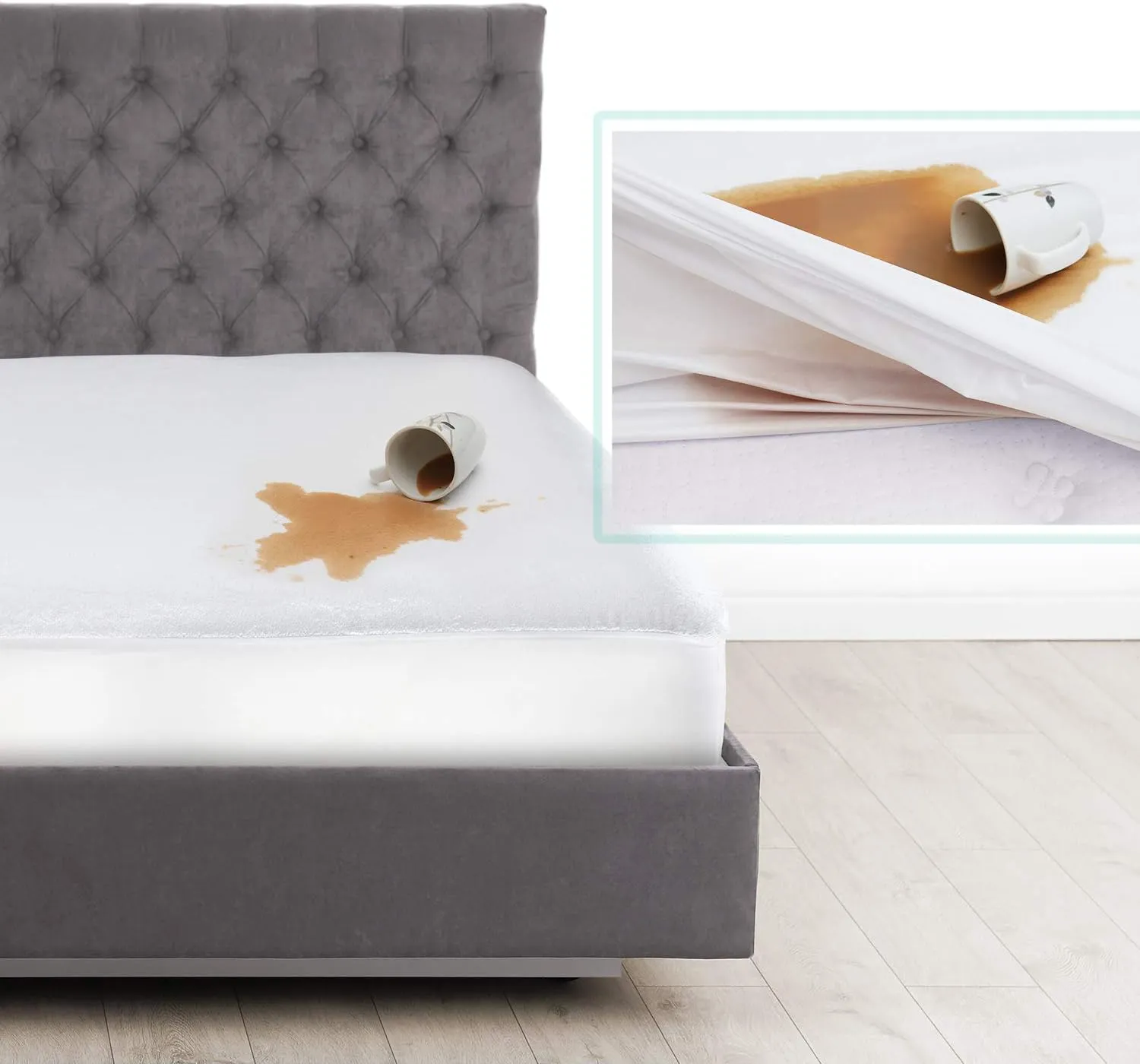 Nestl Premium Cotton Terry Mattress Protector – Soft and Waterproof Twin Deep Pocket Mattress Protector – Breathable Cover, Fits Up to 24 Inch