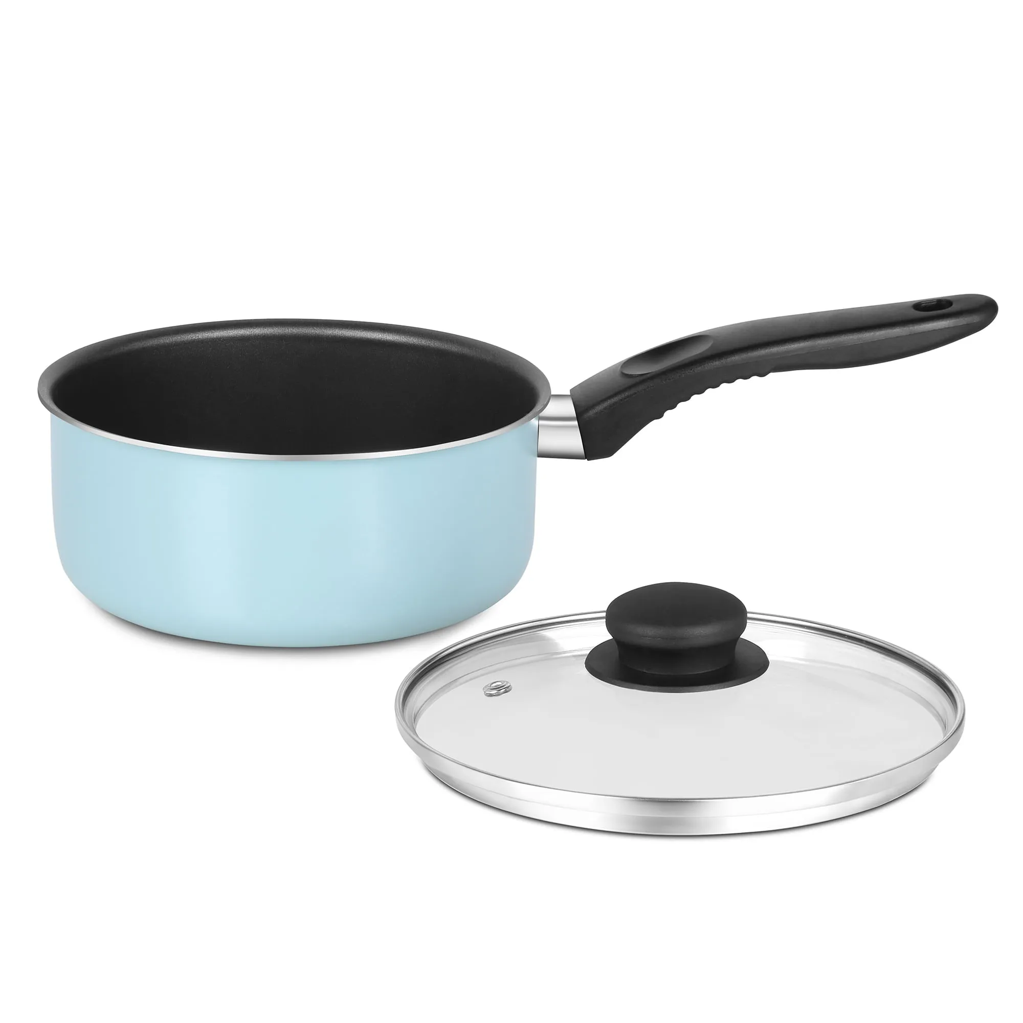 New 7 Piece Cookware Set Nonstick Coated Kitchen Pots And Pans Home Aqua Cooking