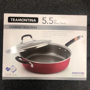 New Tramontina 5.5 Quart Nonstick Deep Saute Pan Nonstick Black