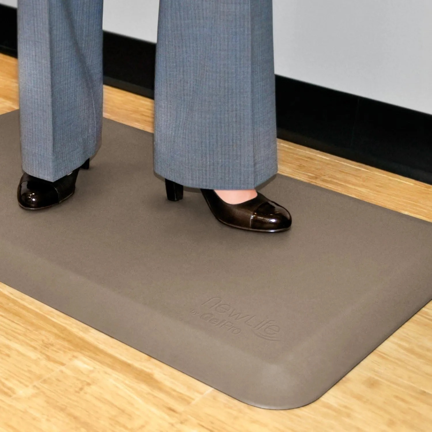 NewLife by GelPro Anti Fatigue Mat: Eco-Pro Foam Anti-Fatigue Comfort Mat - Standing Desk Pad - Professional Floor Mats for Commercial & Industrial Work - 20” x 32” Non Slip Ergonomic Mat - Taupe