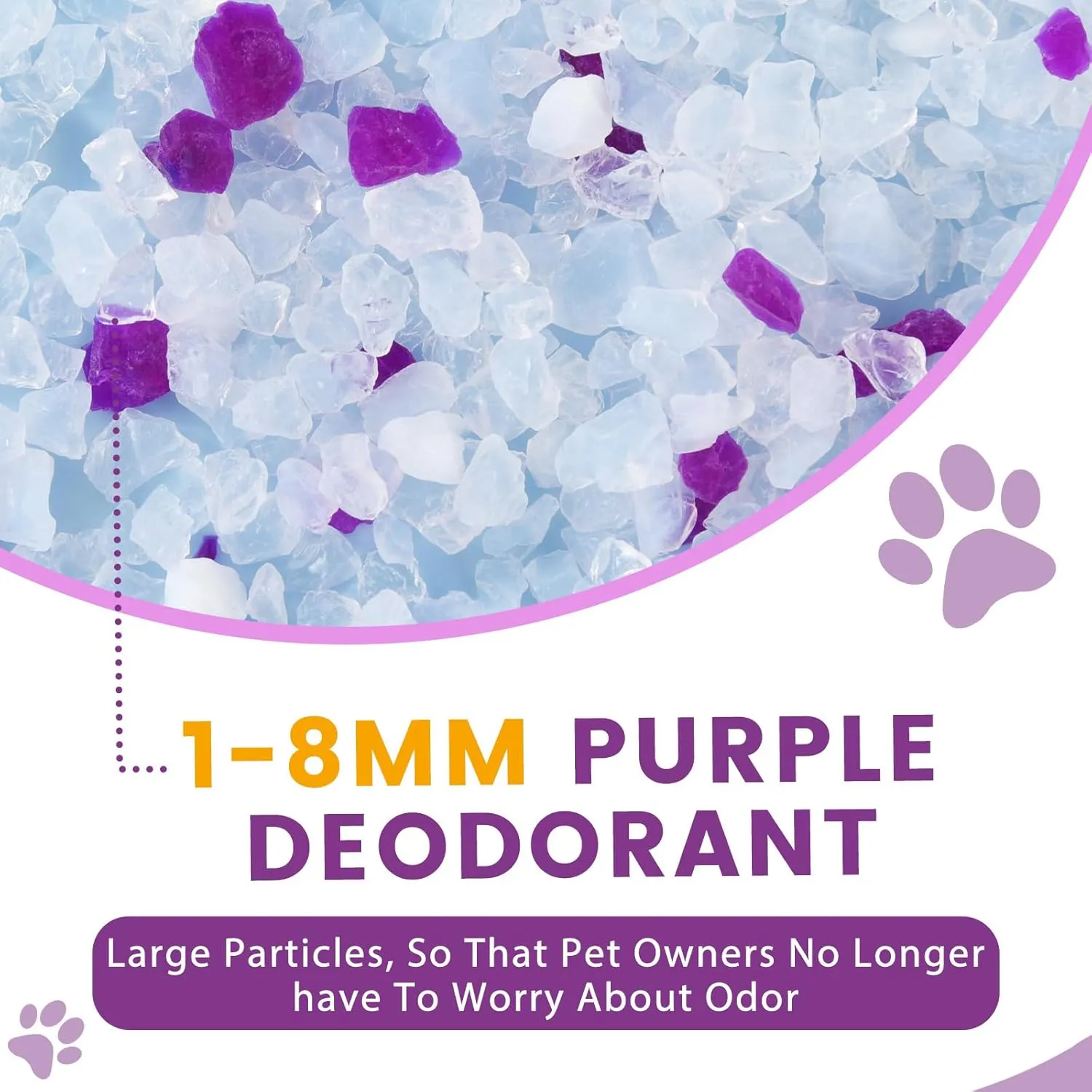 NEWORD Crystals Cat Litter Silica Gel, 14LB Bag, Superior Odor Control, Non Clumping Cat Litter, Lightweight Cleaning Crystals for Home Kitty Litter Boxes Cats Pets, Lavender