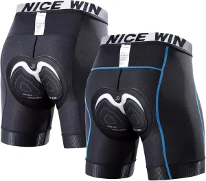 NICEWIN Mens 4D Padded Bike Shorts Anti-slip Leg Cycling Underwear Wide WaistBand Biking Bicycle Motorcycle Underpants