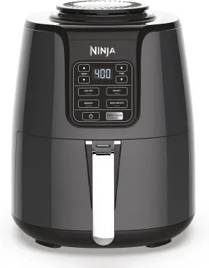 Ninja Air Fryer, Roast, Bake, Air Fry, Roast, Broil, Reheats, & Dehydrates, 4-in-1, Fries, Frozen Food, Veggies, and Juicy Meat, Less Oil, Easy Meals, Healthy Meals, Compact, 4 QT, Grey, AF101