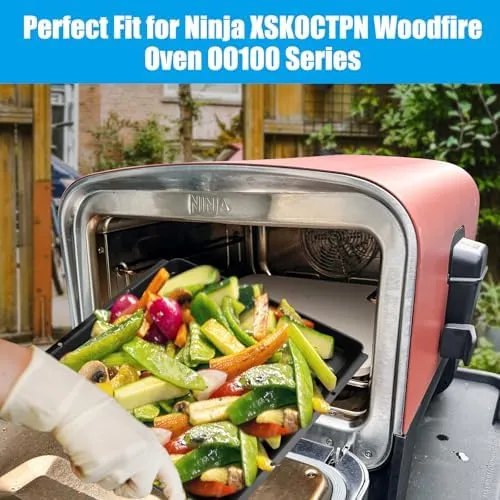 Non-Stick Griddle Plate for Ninja XSKOCTPN Woodfire OO100 Series,12” x 12” Cooking Baking Pan for Ninja Woodfire Outdoor Pizza Oven Grill Accessories, Pre-Seasoned