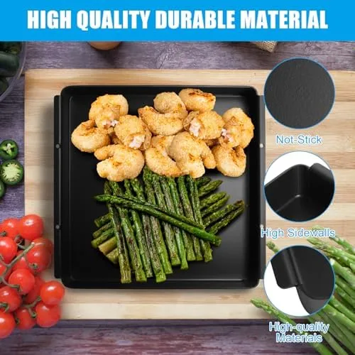 Non-Stick Griddle Plate for Ninja XSKOCTPN Woodfire OO100 Series,12” x 12” Cooking Baking Pan for Ninja Woodfire Outdoor Pizza Oven Grill Accessories, Pre-Seasoned