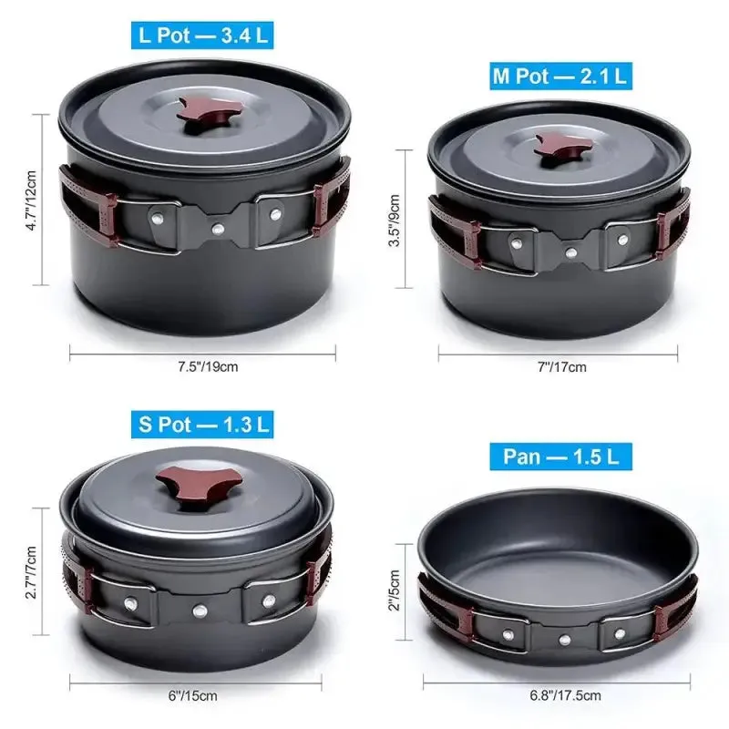 Non-Stick Lightweight Camping Cookware Kit