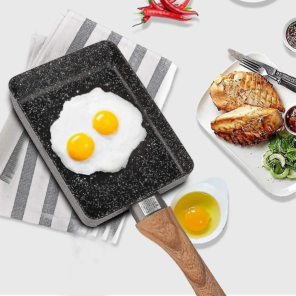 Nonstick Omelette Pan, Aluminum Portable Square Griddle Poached