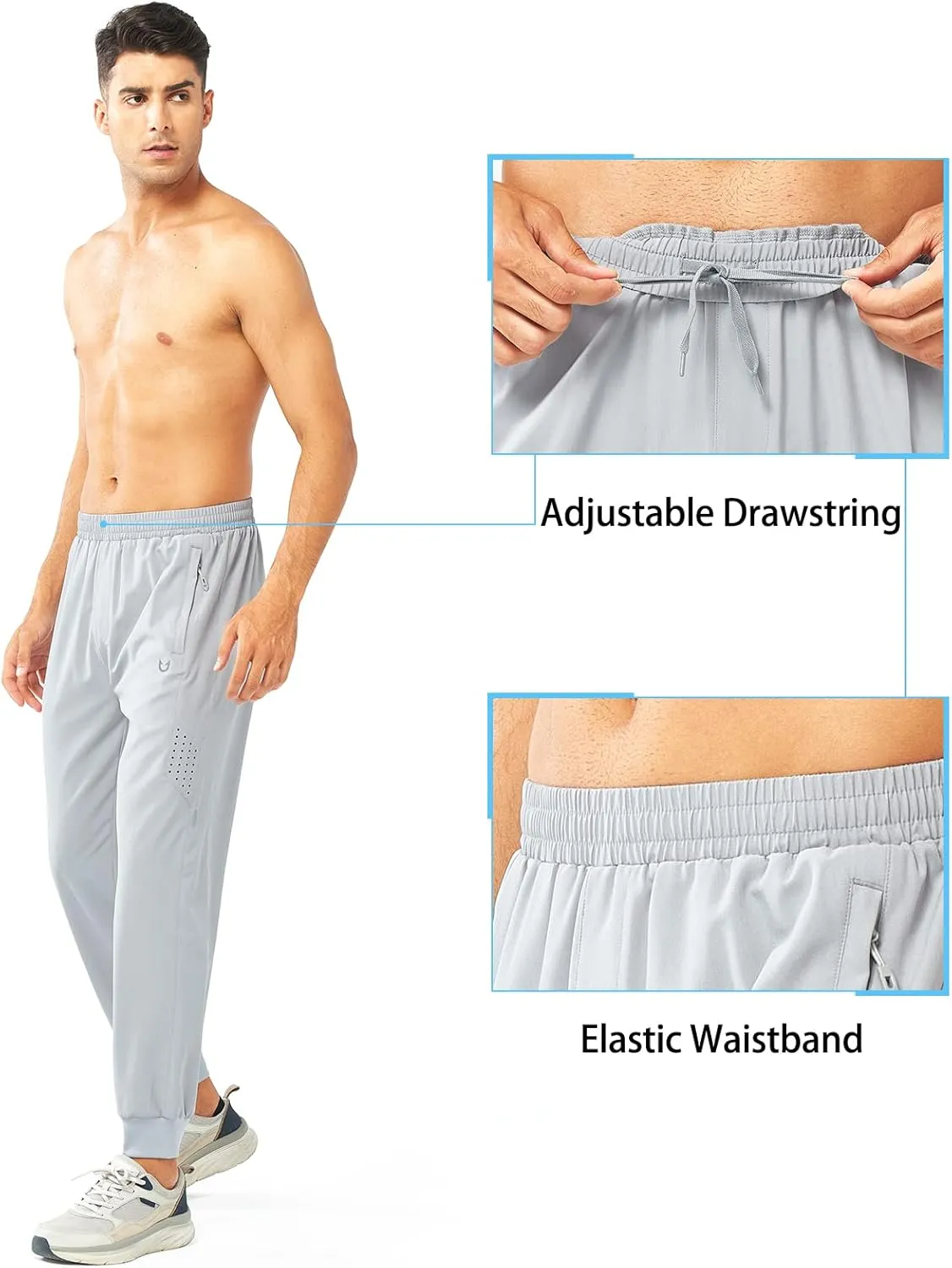 NORTHYARD Men's Athletic Running Pants Lightweight Workout Joggers Quick Dry Gym Sweatpants Active Sports Track Training