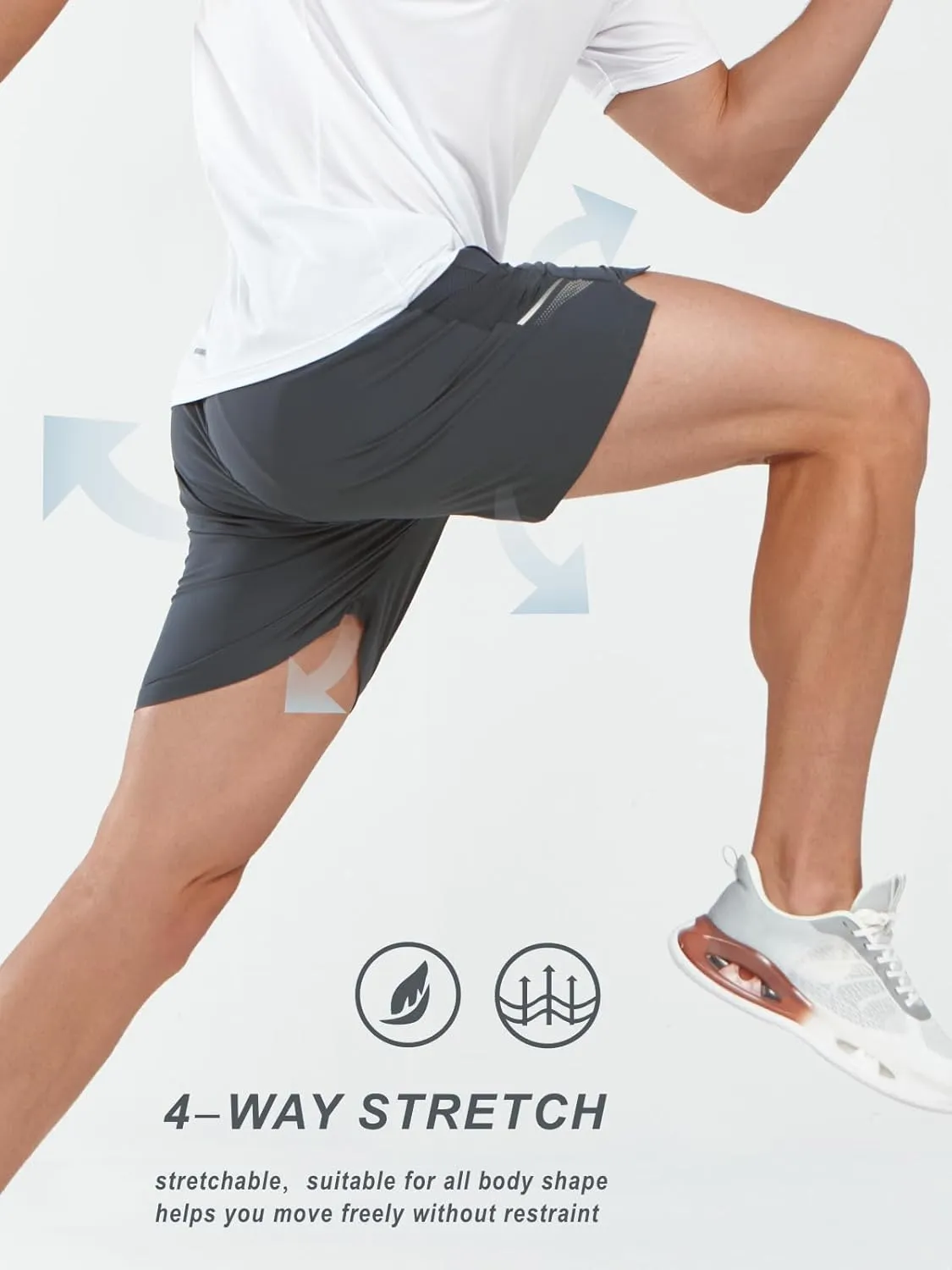 NORTHYARD Men's Athletic Running Shorts 5" Quick Dry Lightweight with Zip Pockets Gym Workout Active