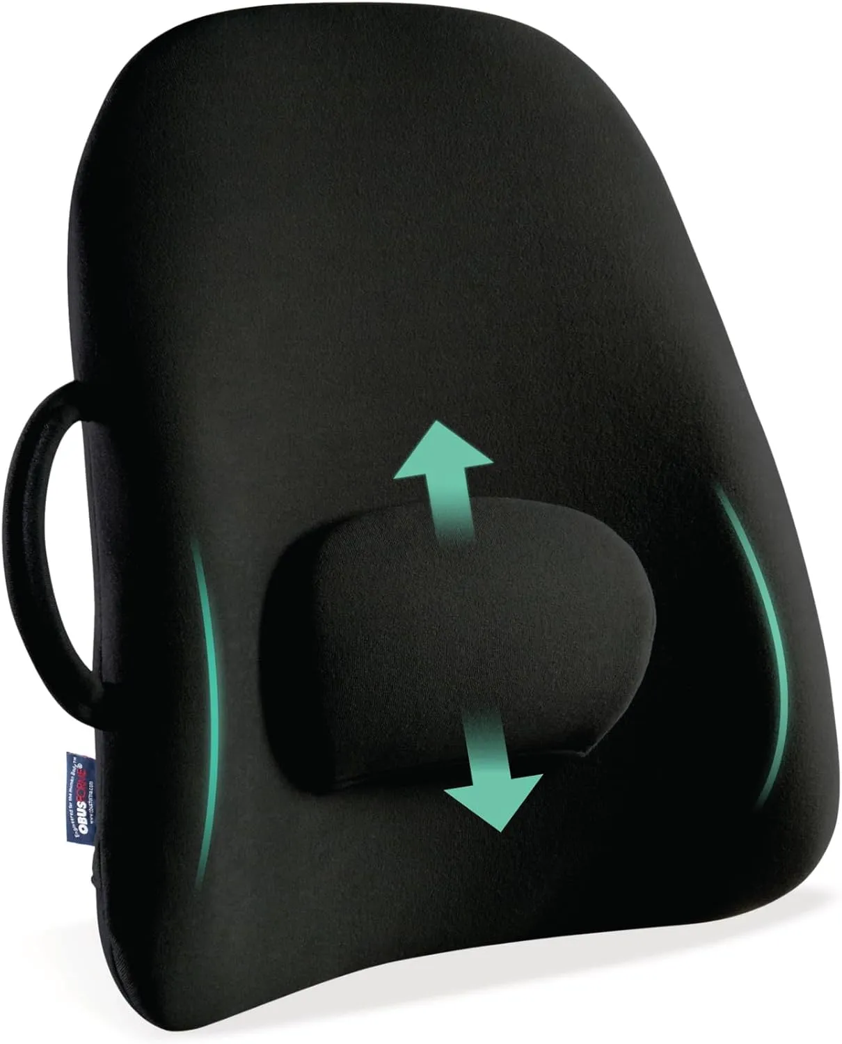 ObusForme Lowback Backrest Support – Lower Back Padded Seat Cushion and Lumbar Support Pillow, Portable Posture Support with Soft and Durable Foam