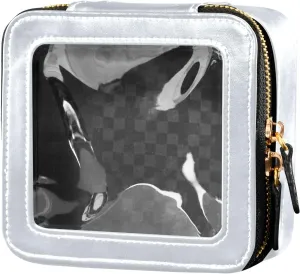 ODAWA Clear Cosmetic Bags Alice Blue Waterproof Travel Cosmetic Bag with Zipper Car Cosmetic Bag