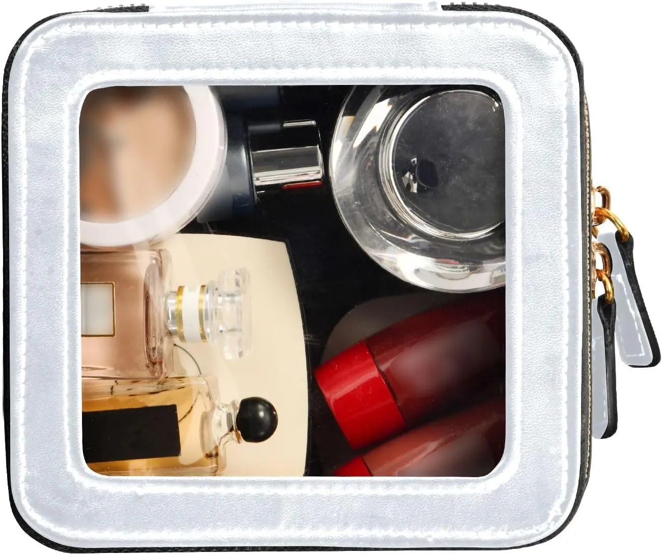 ODAWA Clear Cosmetic Bags Alice Blue Waterproof Travel Cosmetic Bag with Zipper Car Cosmetic Bag