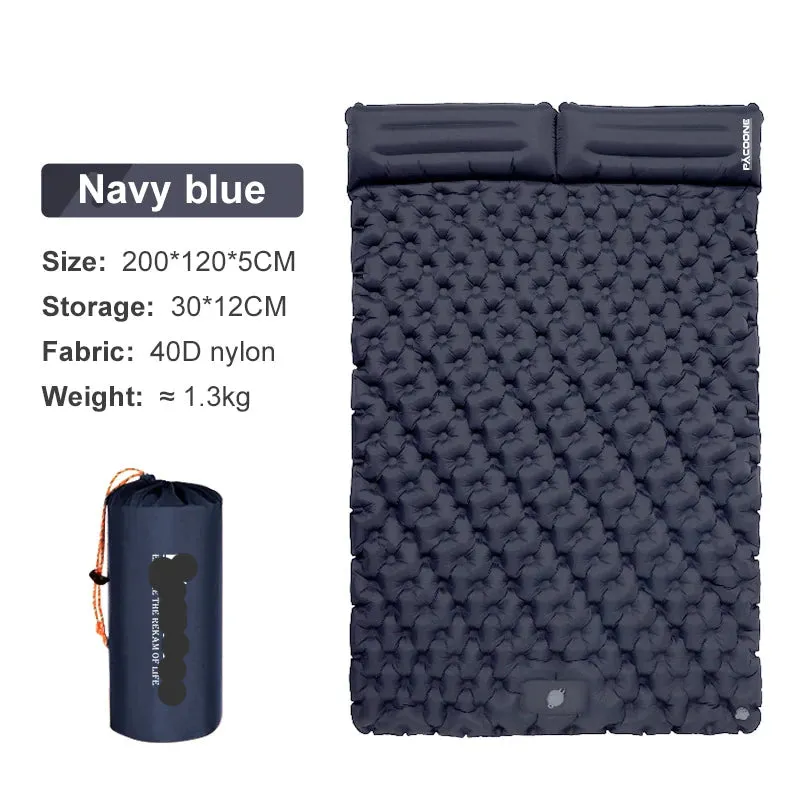 Outdoor Camping Double Inflatable Mattress Extra Wide Sleeping Pad