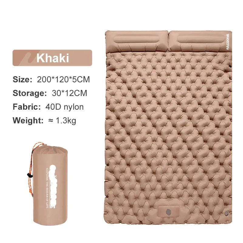 Outdoor Camping Double Inflatable Mattress Extra Wide Sleeping Pad
