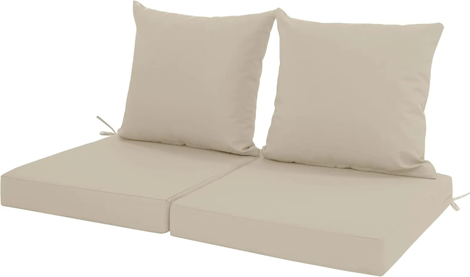 Outdoor Cushions for Patio Furniture, Waterproof Outdoor Chair Cushion w/Fade-Resistant, Removable & Machine-Washable Cover, 22x22 Inch, Deep Seat Sofa/Couch Pad Replacement – Set of 2, Cream
