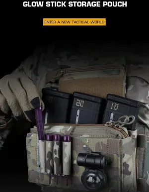 Outdoor Hunting Gear Glow Stick Storage Pouch Pen Holder Airsoft Vest Glow Stick Molle Organizer Holder