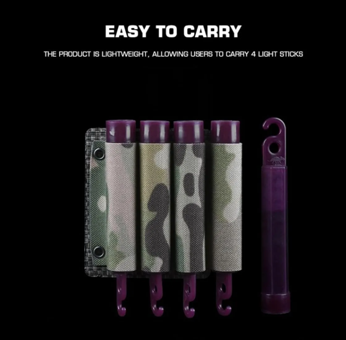 Outdoor Hunting Gear Glow Stick Storage Pouch Pen Holder Airsoft Vest Glow Stick Molle Organizer Holder