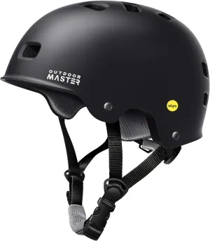 OutdoorMaster MIPS Skateboard Cycling Helmet for Adults - Lightweight, Ventilated Multi-Sport Helmet with Two Removable Liners for Scooter, Roller Skating, Inline Skating, Rollerblading