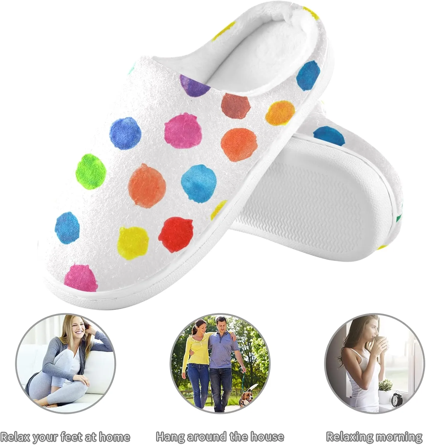 Oyihfvs Unisex Memory Foam Warm Slippers Comfort Soft Casual Shoes for Indoor Outdoor S-XXXL