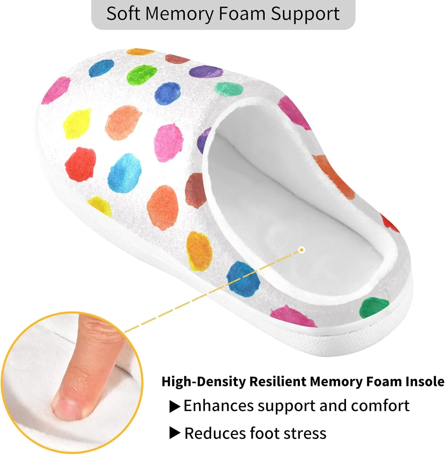 Oyihfvs Unisex Memory Foam Warm Slippers Comfort Soft Casual Shoes for Indoor Outdoor S-XXXL