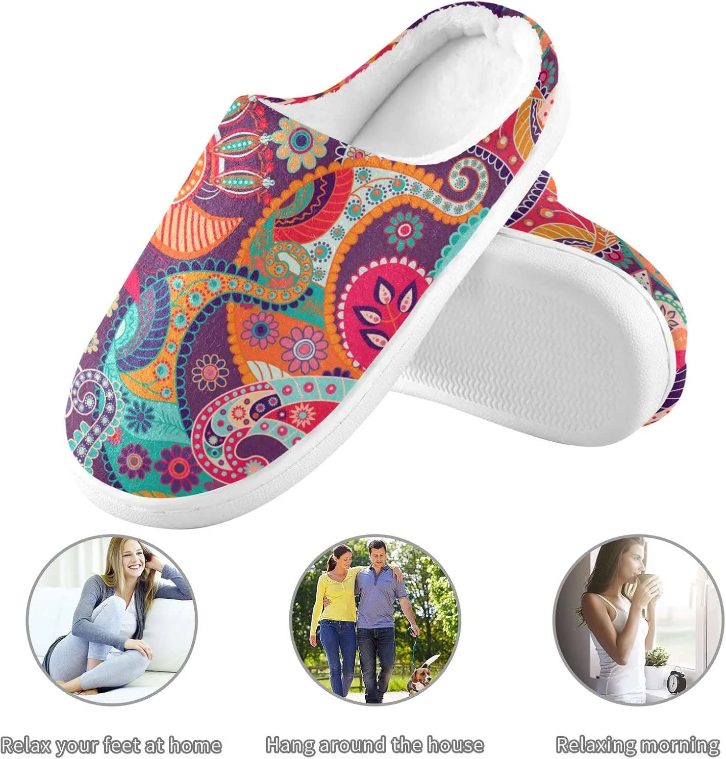 Oyihfvs Unisex Memory Foam Warm Slippers Comfort Soft Casual Shoes for Indoor Outdoor S-XXXL
