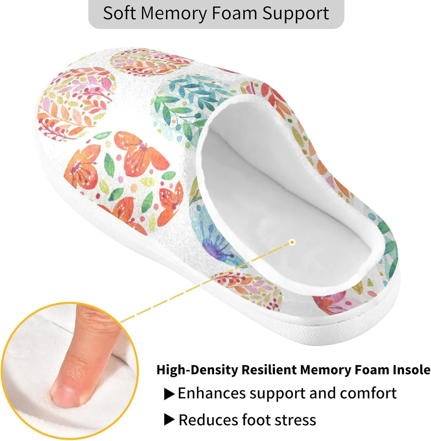 Oyihfvs Unisex Memory Foam Warm Slippers Comfort Soft Casual Shoes for Indoor Outdoor S-XXXL