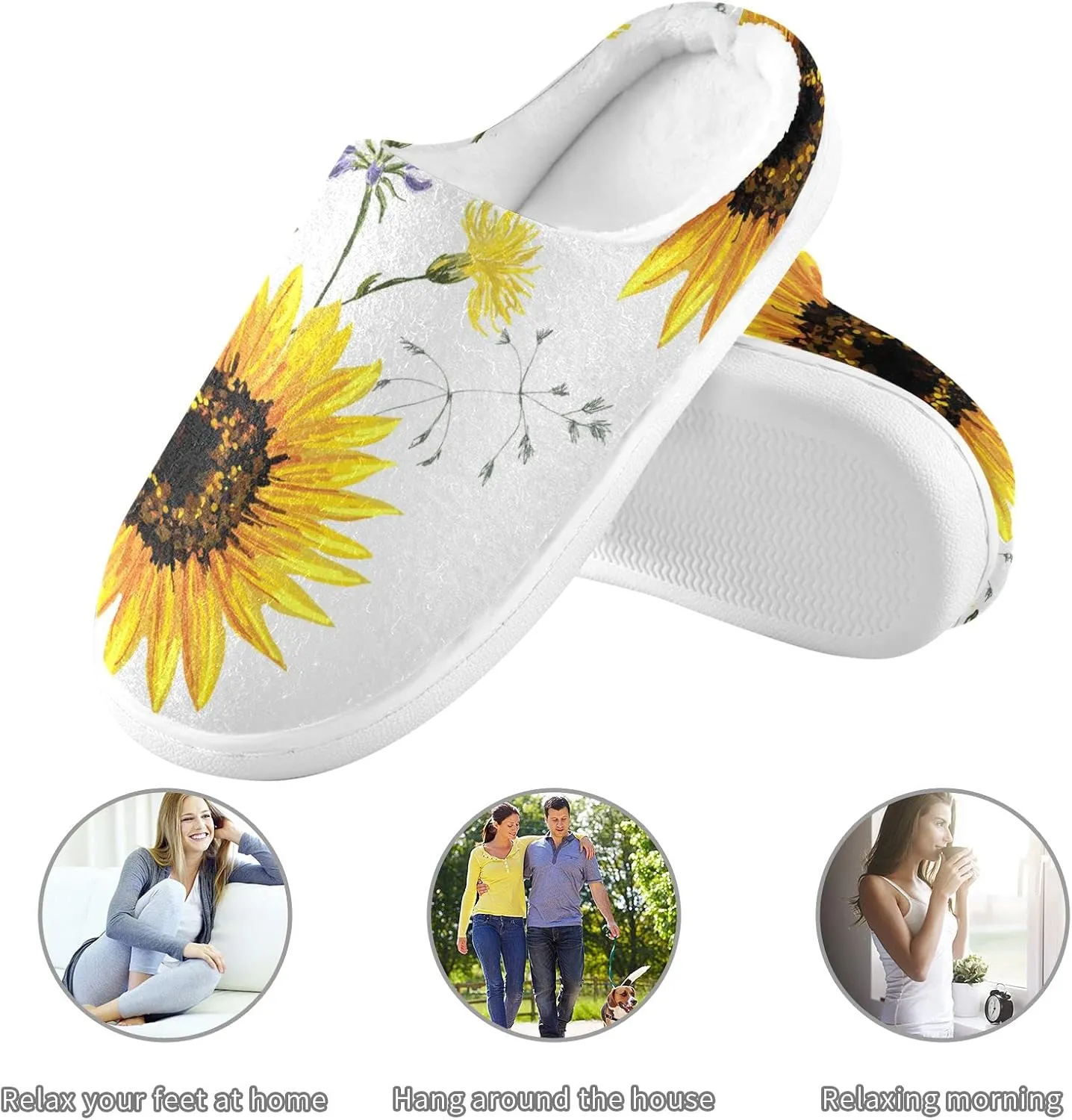 Oyihfvs Unisex Memory Foam Warm Slippers Comfort Soft Casual Shoes for Indoor Outdoor S-XXXL