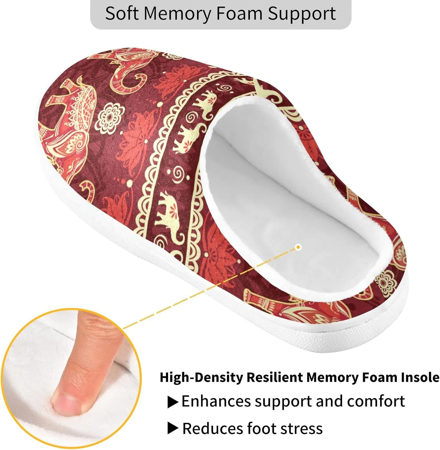Oyihfvs Unisex Memory Foam Warm Slippers Comfort Soft Casual Shoes for Indoor Outdoor S-XXXL