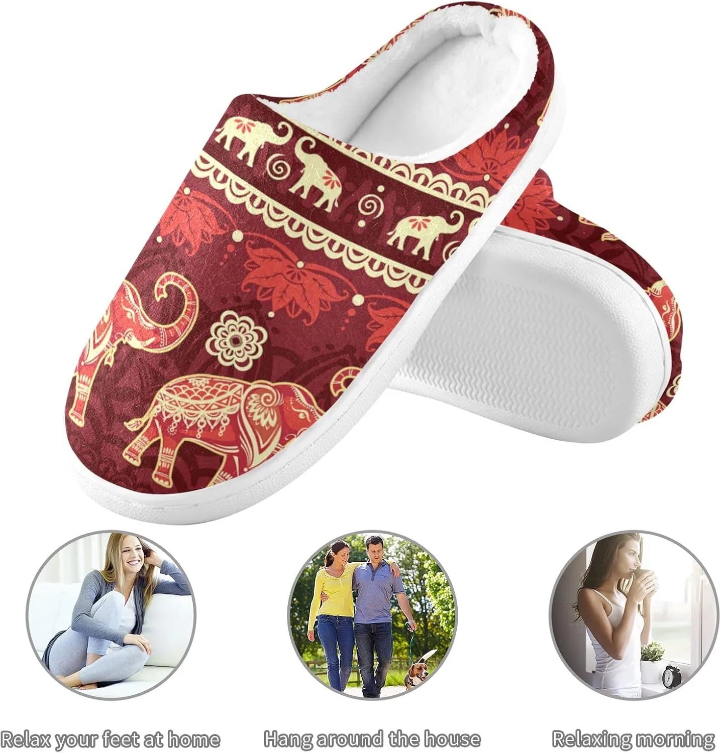 Oyihfvs Unisex Memory Foam Warm Slippers Comfort Soft Casual Shoes for Indoor Outdoor S-XXXL