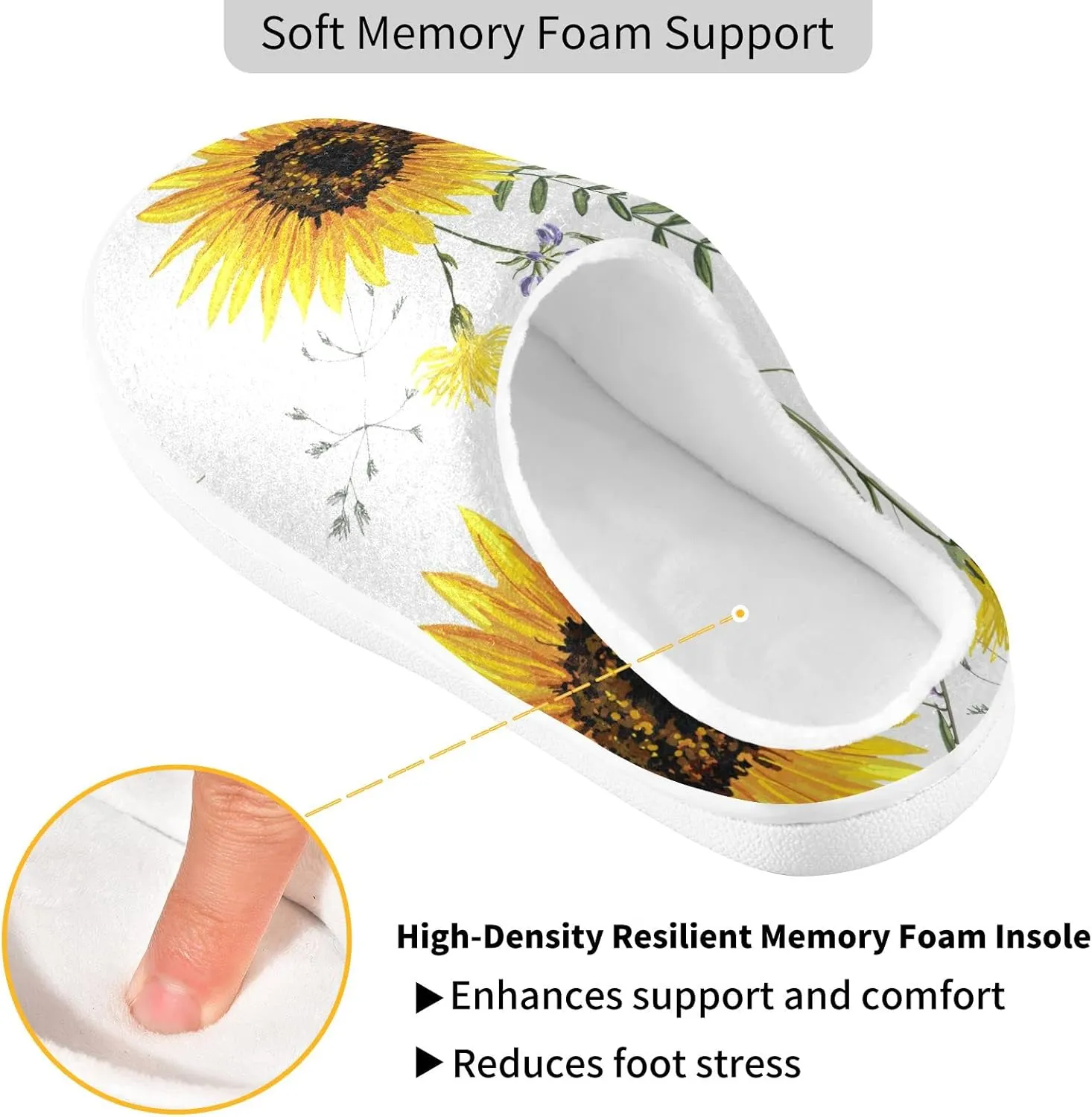 Oyihfvs Unisex Memory Foam Warm Slippers Comfort Soft Casual Shoes for Indoor Outdoor S-XXXL