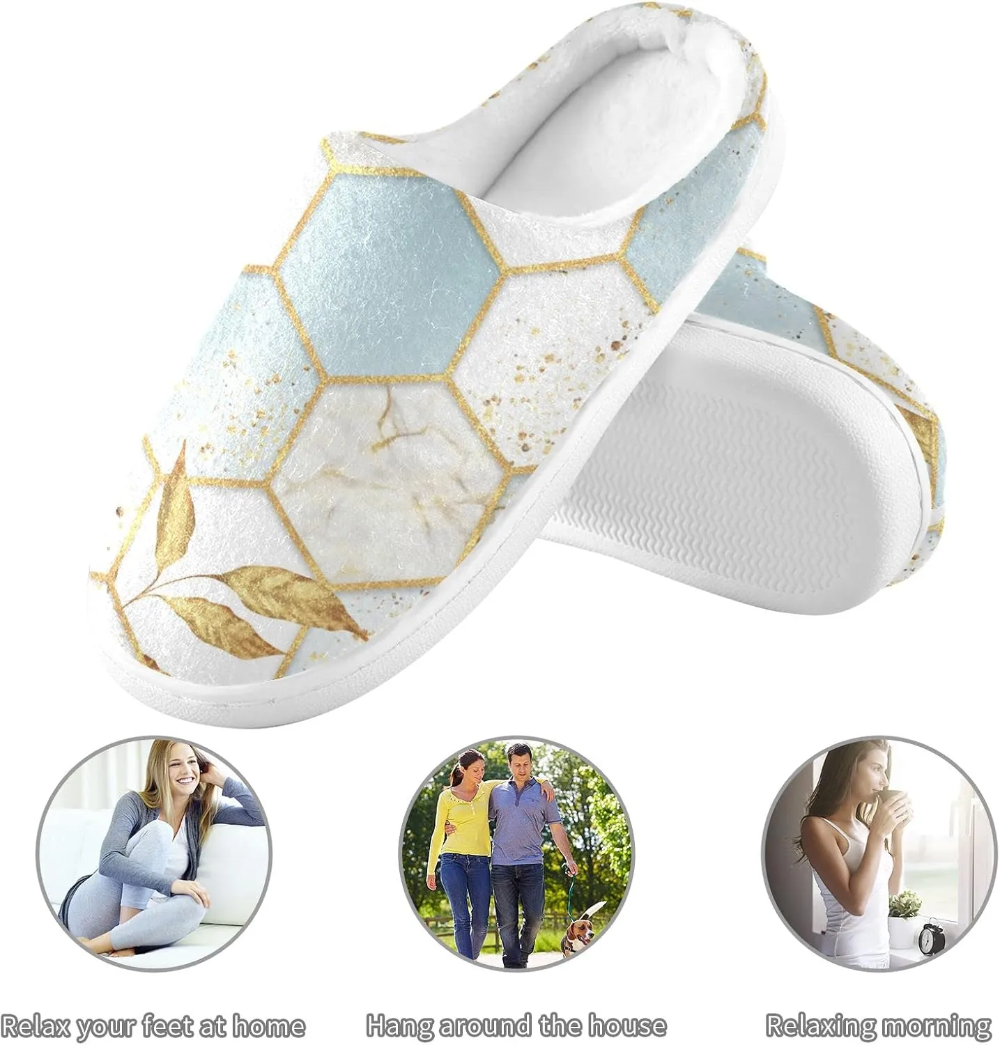 Oyihfvs Unisex Memory Foam Warm Slippers Comfort Soft Casual Shoes for Indoor Outdoor S-XXXL