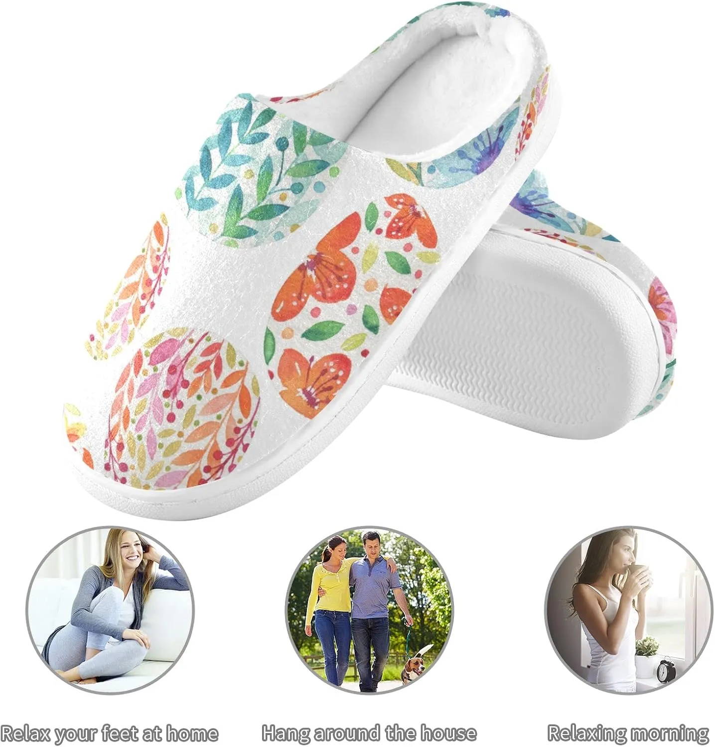 Oyihfvs Unisex Memory Foam Warm Slippers Comfort Soft Casual Shoes for Indoor Outdoor S-XXXL