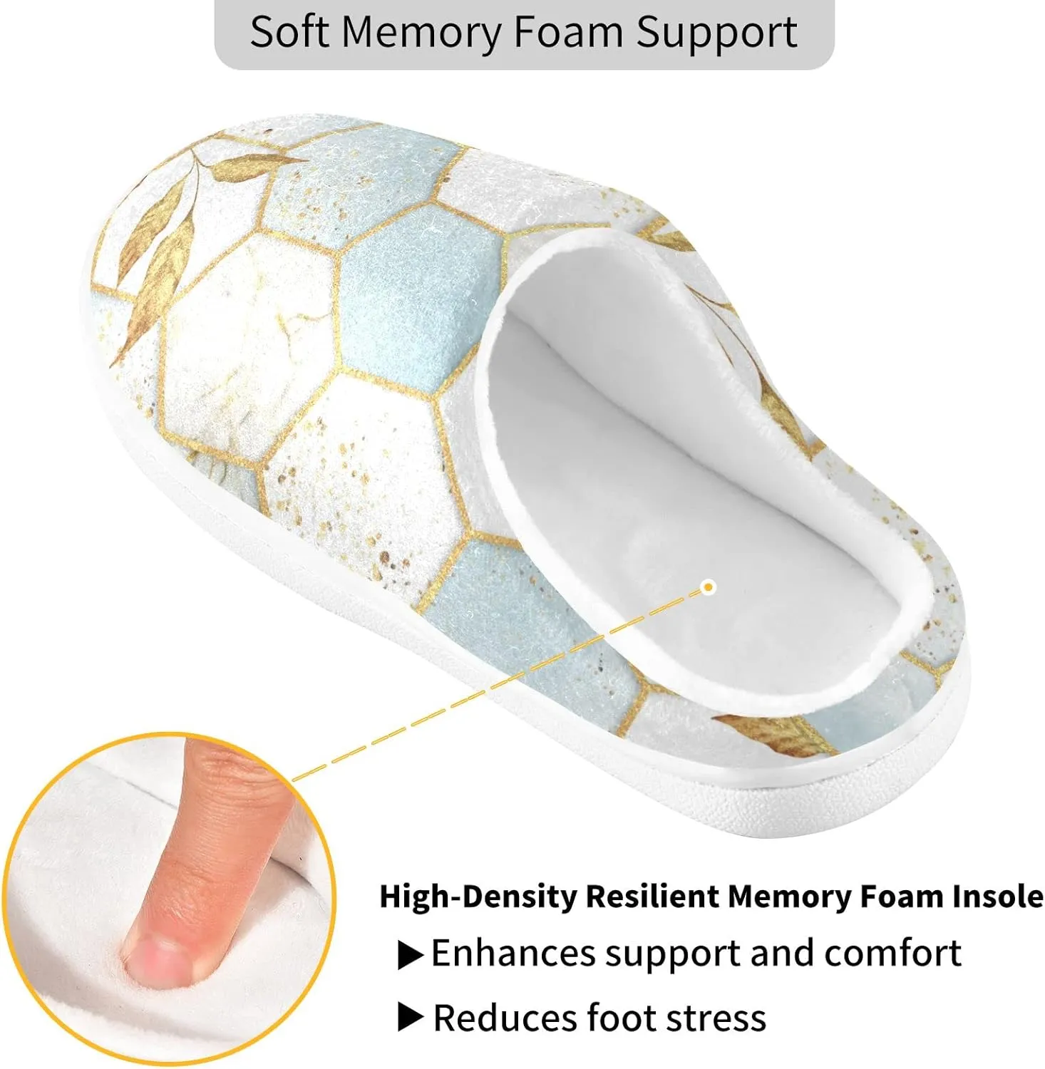 Oyihfvs Unisex Memory Foam Warm Slippers Comfort Soft Casual Shoes for Indoor Outdoor S-XXXL