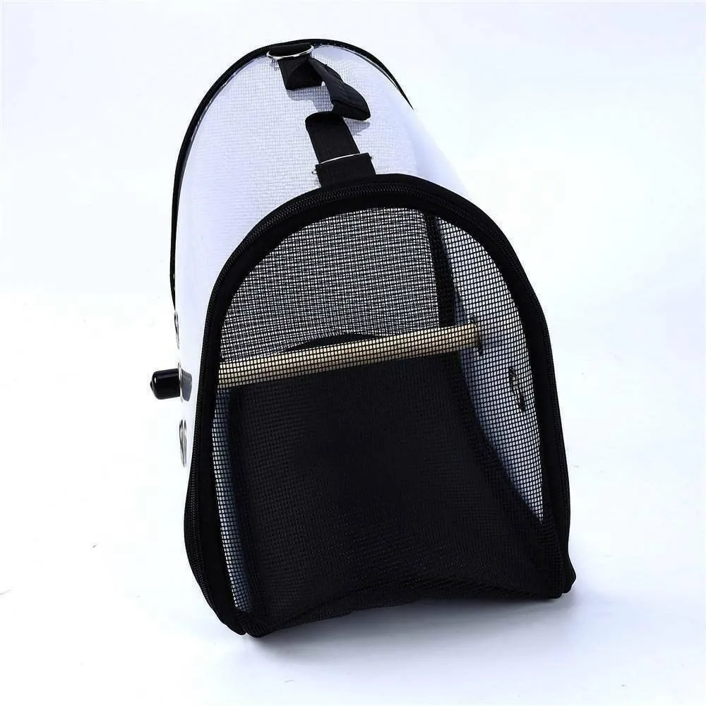 Parrot Carrier Cage Nest Bird Pet Travel Breathable Transparent Handbag Backpack