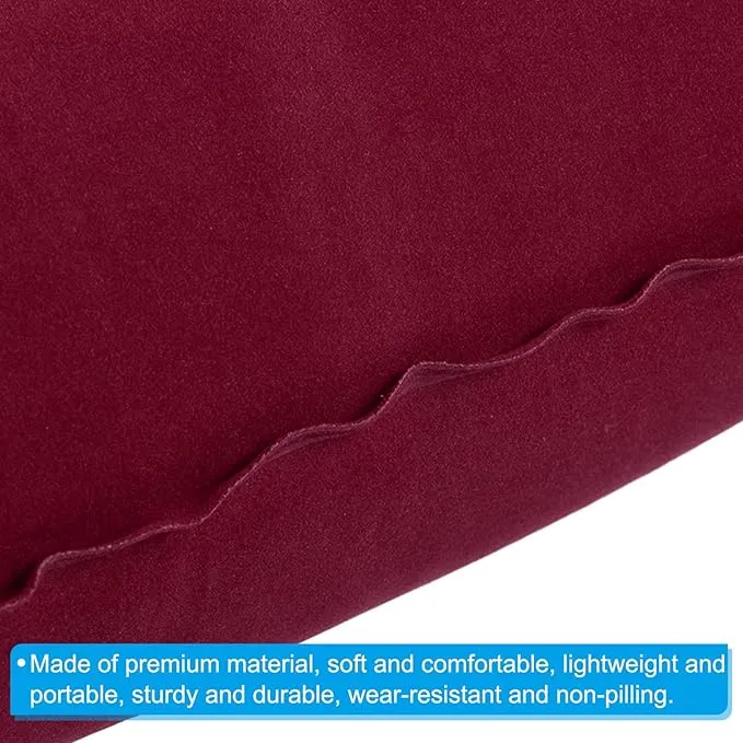 PATIKIL Inflatable Pillow, 2 Pack Squared Ultralight Camping Travel Pillow Desk Rest Neck Support for Hiking Backpacking Office, Wine Red