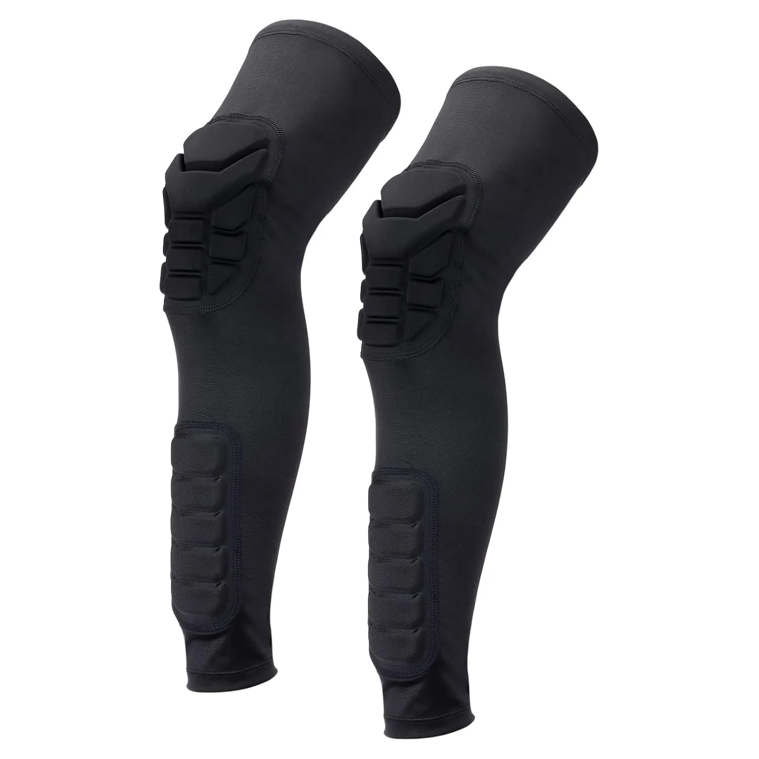 PATIKIL M Knee Calf Pads, 2 Pack Knee Braces Pad Compression Leg Sleeve Protective Calf Shin Guard for Youth Adults Football Basketball Baseball, Black
