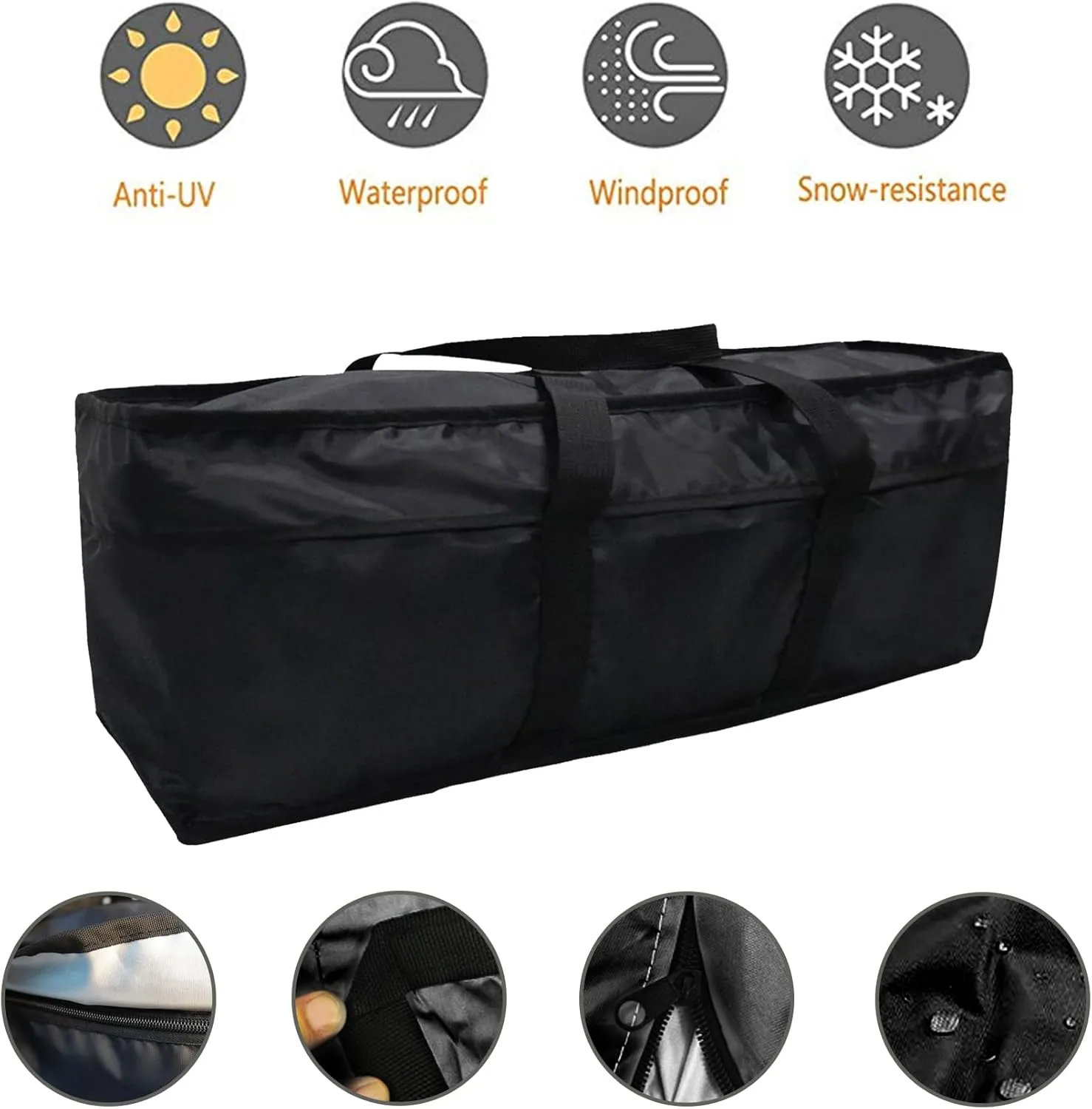 Patio Cushion Storage XXL Bag 68 x 20 x 28 Inch with Waterproof Zipper for Outdoor Furniture Sofa Seat Cushion