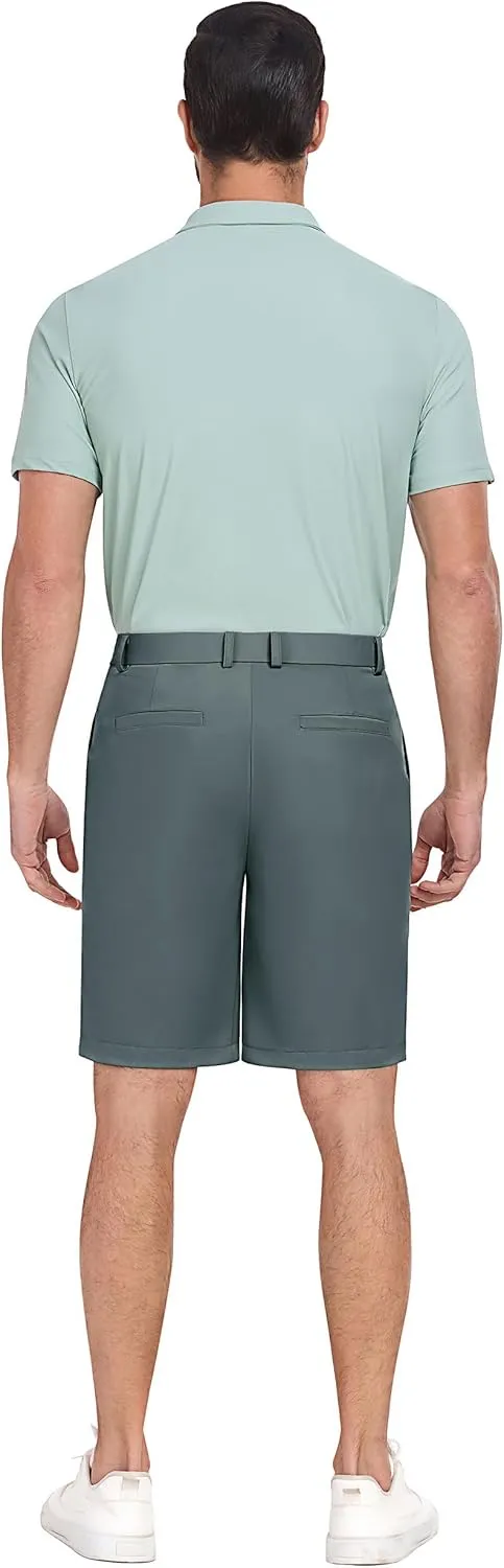 PEGENO Men's Golf Dress Shorts - Lightweight Waterproof Quick-Dry Casual Summer Shorts