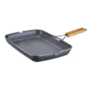 Peterhof PH-25323; Rectangular grill pan with folding handle, Aluminum 34 cm