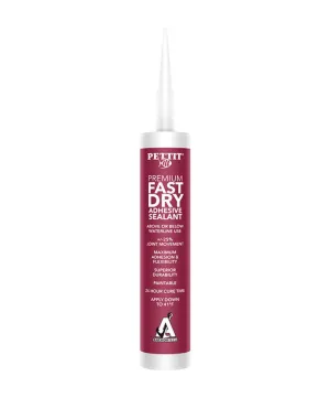Pettit Anchortech Premium Fast Dry Marine Grade Adhesive Sealant, Permanent Waterproof Paintable White 10oz Cartridge