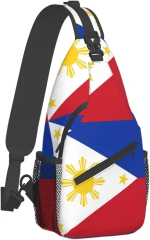 Philippine Flag Outdoor Cross-body Shoulder Bag, Unisex Backpack For Women Men Young Hiking Travel