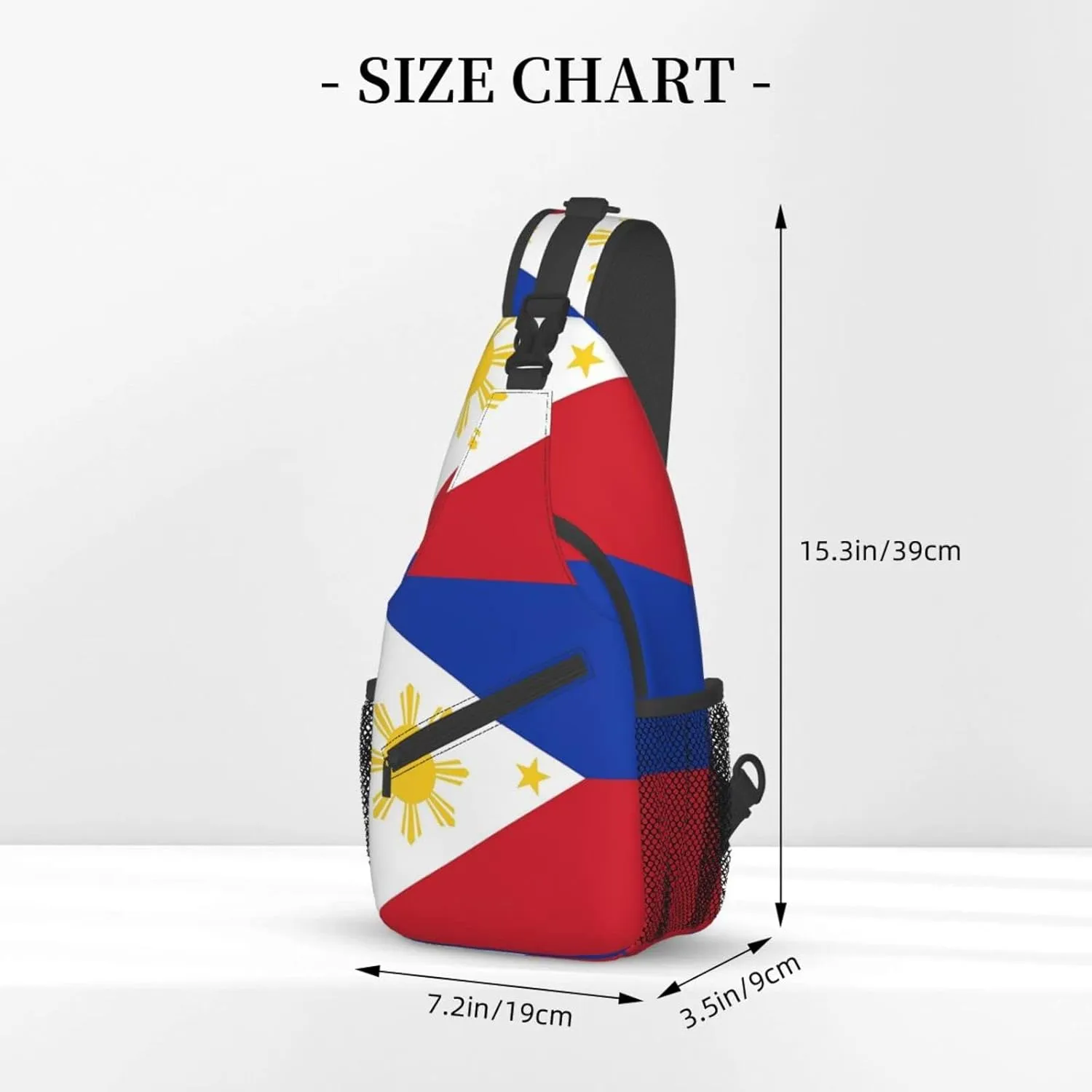 Philippine Flag Outdoor Cross-body Shoulder Bag, Unisex Backpack For Women Men Young Hiking Travel