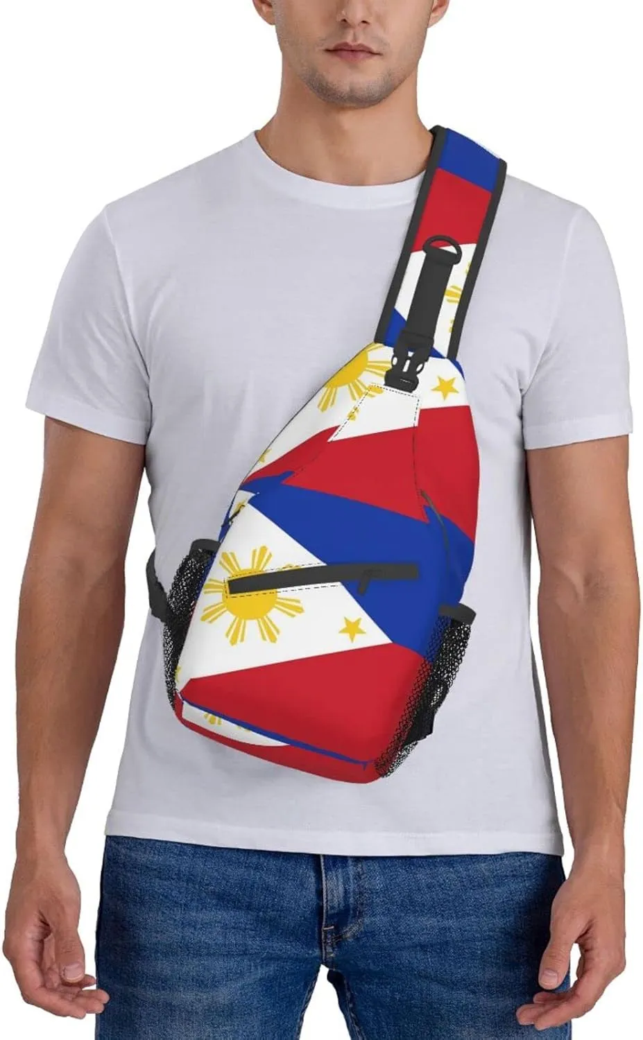 Philippine Flag Outdoor Cross-body Shoulder Bag, Unisex Backpack For Women Men Young Hiking Travel
