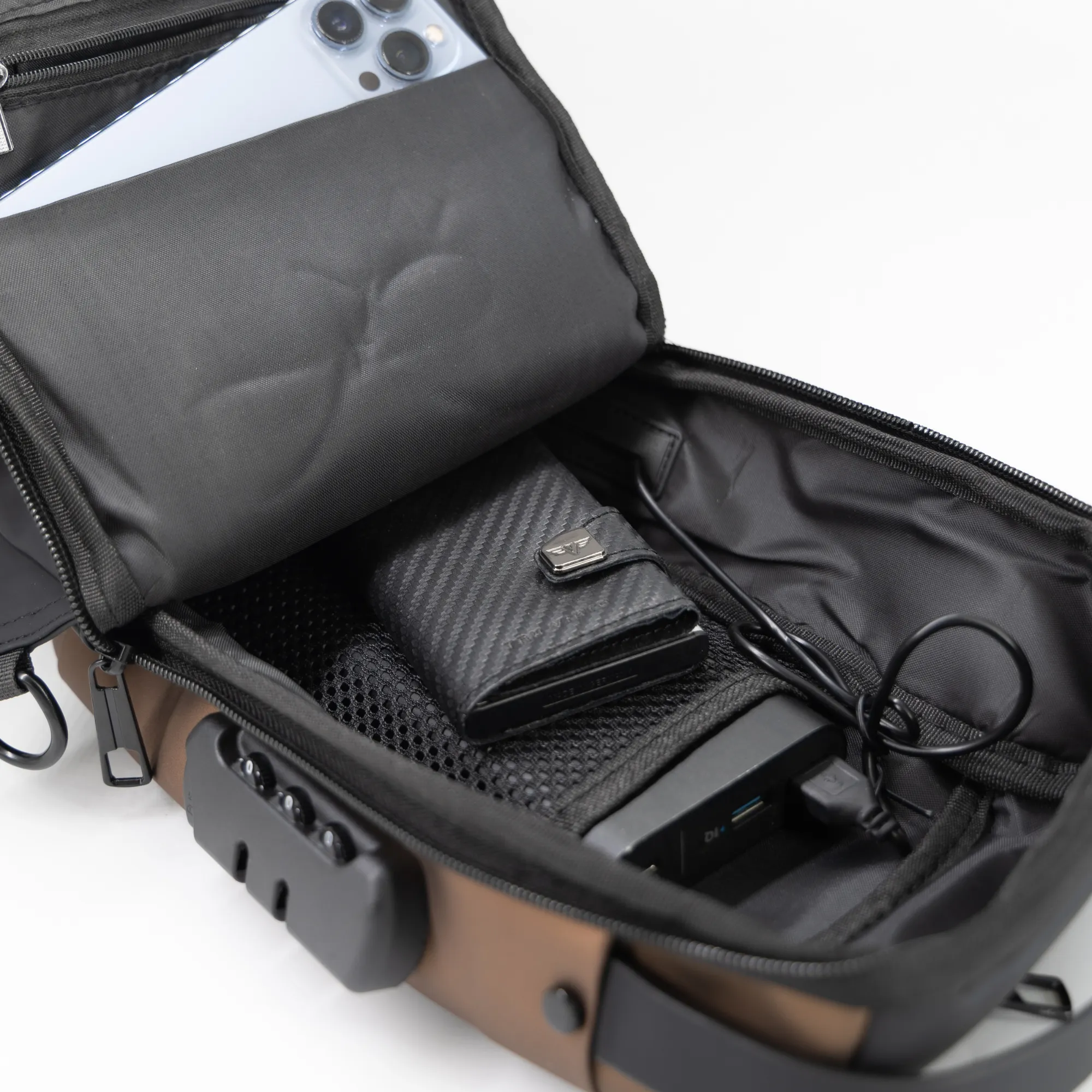 PIGEON Anti theft Crossbody Sling bag, Shoulder Backpack,Lightweight with USB charging port